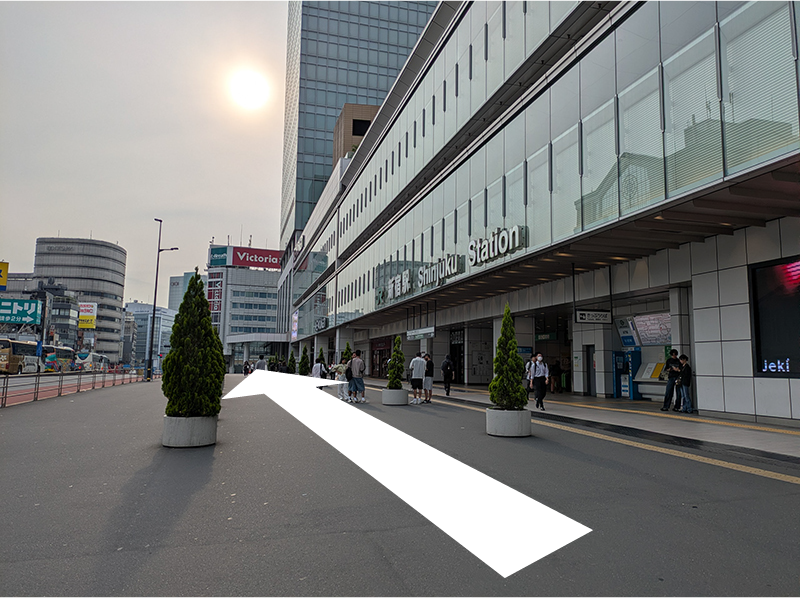 2.南改札から地上を歩いてバスタ新宿へ